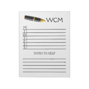 Weekly Planner Pad / Binder Notebook Insert