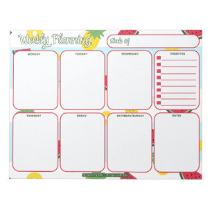 Weekly Planner   Pineapple Watermelon Pattern Notepad