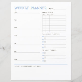 Weekly Planner Simple Page