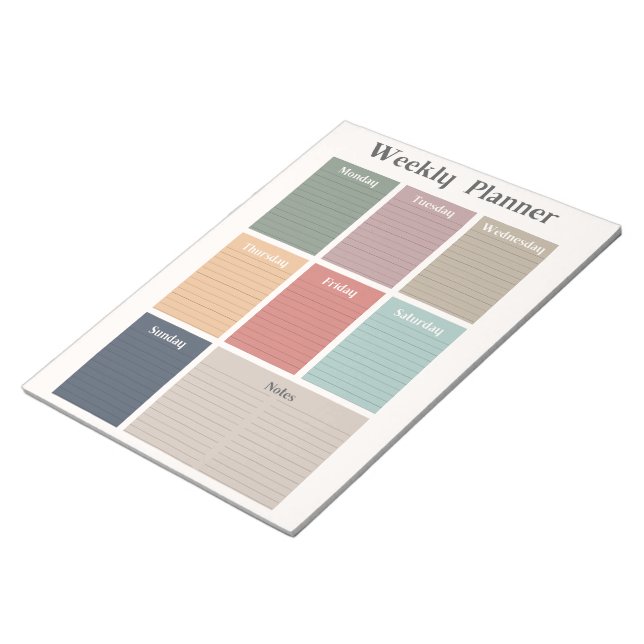 Weekly Planner, sunday start Notepad (Angled)