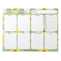 Weekly Planner | Sunflower Plaid Pattern
