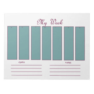Weekly planner tear-off notepad