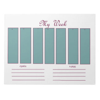 Weekly planner tear-off notepad