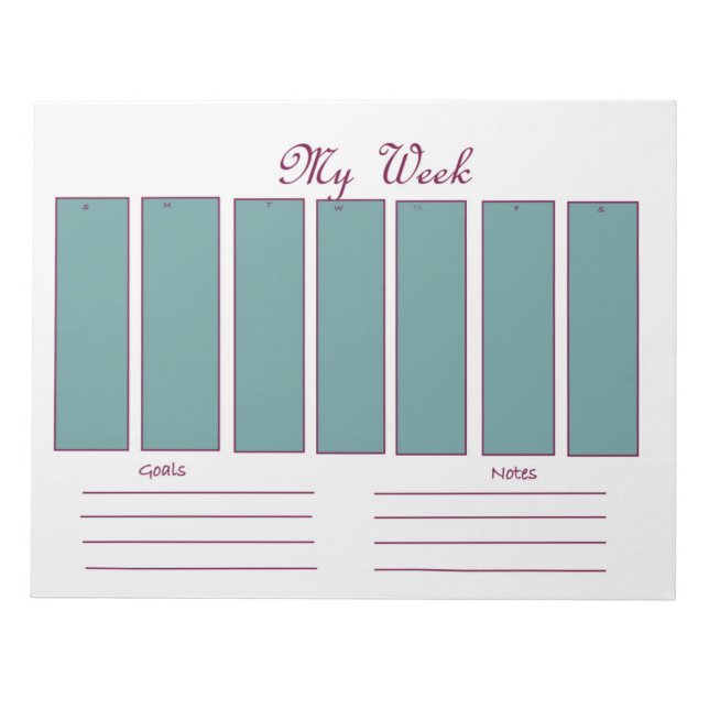 Weekly planner tear-off notepad (Front)