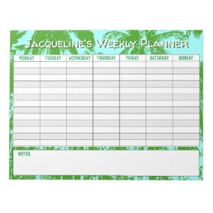 Weekly Planner to Personalise with Name Choice. Notepad