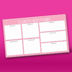 Weekly Planner with blush pink pattern name Post-it Notes