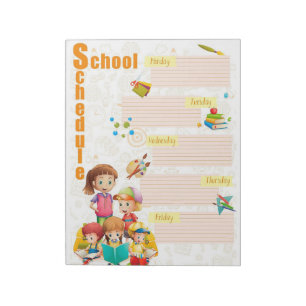 Weekly School Schedule Notepad