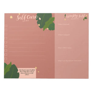 Weekly self care notepad