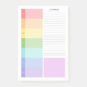 Weekly Study Planner Post-it Notes