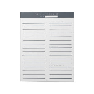 Weekly To Do List Navy Notepad