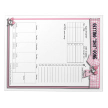 Weekly To do List - Pink Ribbons and skulls