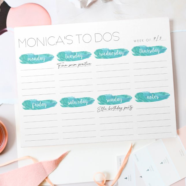 Weekly To Do List Planner | Grey and Mint Notepad (Creator Uploaded)