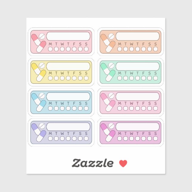 Weekly Vitamin Medicine Tracker Pill Reminder  (Sheet)
