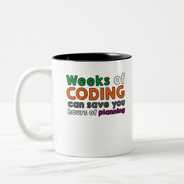 Weeks of coding Two-Tone coffee mug (Left)
