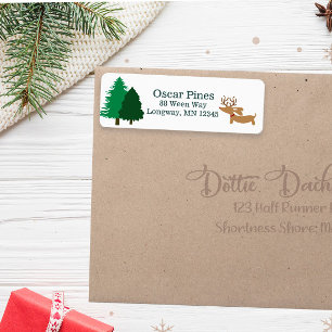 Weendeer Dachshund Christmas Address Labels