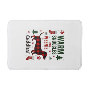 Weenie Dog Christmas Pajama Shirt Cute Weiner Ugly Bath Mat