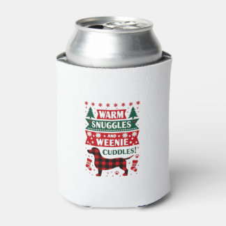 Weenie Dog Christmas Pajama Shirt Cute Weiner Ugly Can Cooler