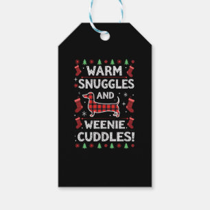 Weenie Dog Christmas Pajama Shirt Cute Weiner Ugly Gift Tags
