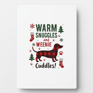 Weenie Dog Christmas Pajama Shirt Cute Weiner Ugly Plaque