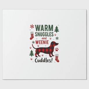 Weenie Dog Christmas Pajama Shirt Cute Weiner Ugly Wrapping Paper