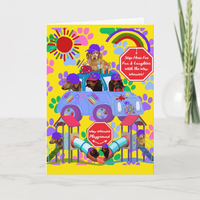 Weenie Dog Playground Card (Front)