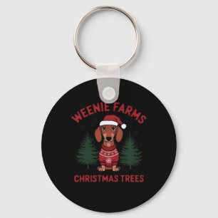 Weenie Farms Dachshund Christmas Trees Wiener Dog Key Ring