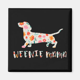 Weenie Mama Dachshund floral Magnet