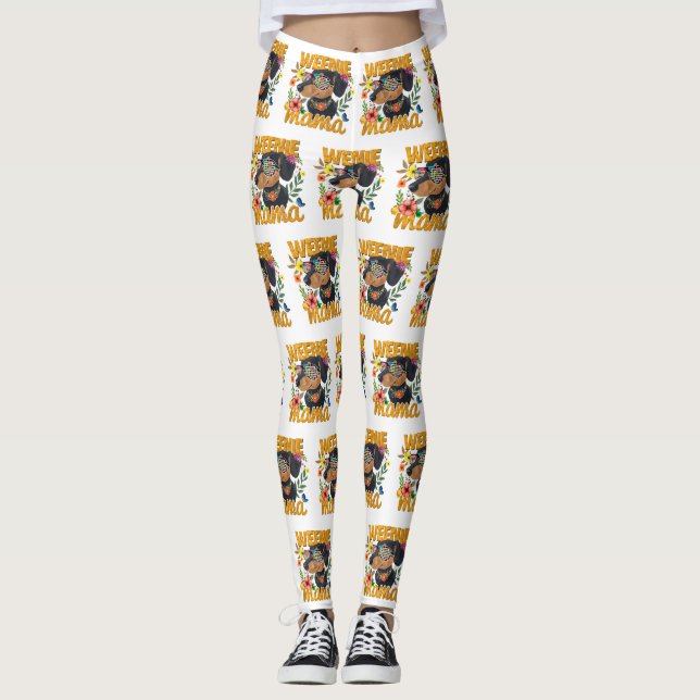 Weenie Mama Dachshund Leggings (Front)