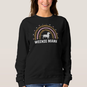 Weenie Mama Leopard Rainbow Dachshund Weiner Dog Sweatshirt