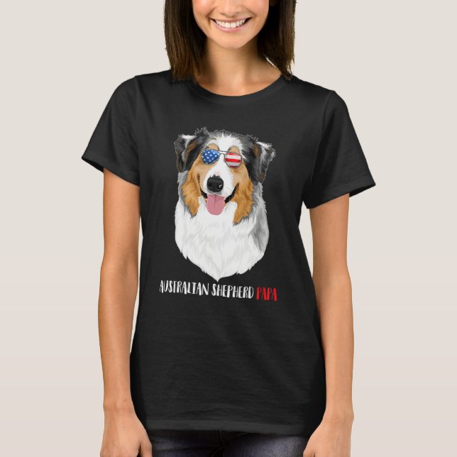 Weenie Papa Australian Shepherd Dad Dog T-Shirt (Front)