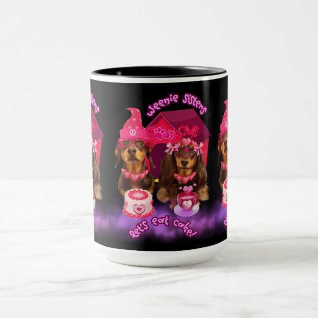 Weenie Sisters Let's Eat Cake Coffee Mug (Center)