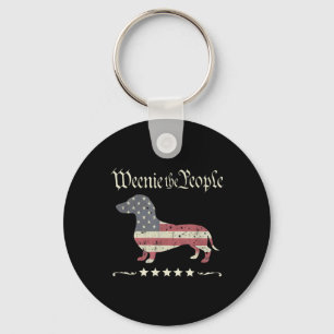 Weenie The People Dachshund 4th Of July Key Ring