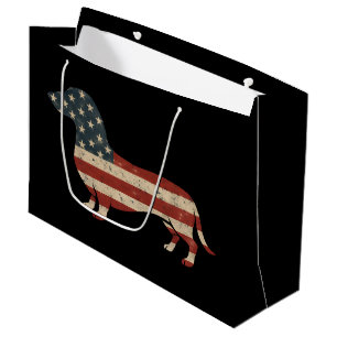 Weenie The People Dachshund 4th Of July Large Gift Bag