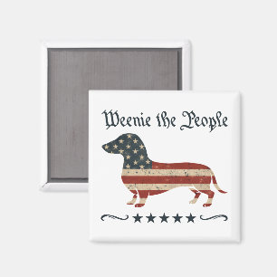 Weenie The People Dachshund 4th Of July Magnet
