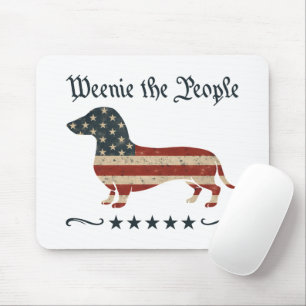 Weenie The People Dachshund 4th Of July Mouse Pad