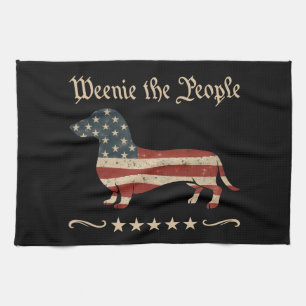 Weenie The People Dachshund 4th Of July Tea Towel