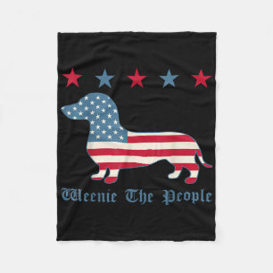 Weenie The People Patriotic Dachshund 4th Of July Fleece Blanket
