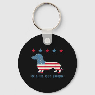 Weenie The People Patriotic Dachshund 4th Of July Key Ring