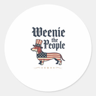 Weenie the People Patriotic Dachshund T-Shirt_1 Classic Round Sticker
