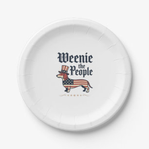 Weenie the People Patriotic Dachshund T-Shirt_1 Paper Plate