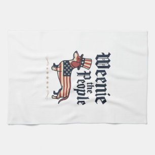 Weenie the People Patriotic Dachshund T-Shirt_1 Tea Towel