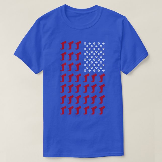 Weenie US Flag Dachshund T-Shirt (Design Front)