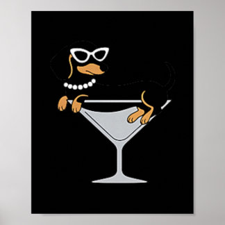 Weenies And Martinis Funny Dachshund Weenie Tini Poster
