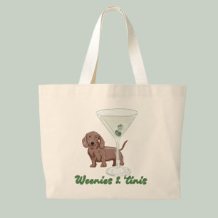 Weenies & Martinis Large Tote Bag