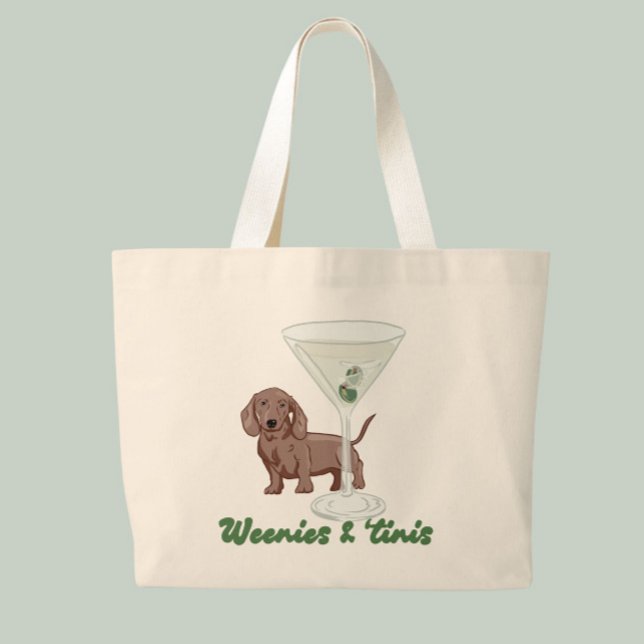 Weenies & Martinis  Large Tote Bag (Creator Uploaded)