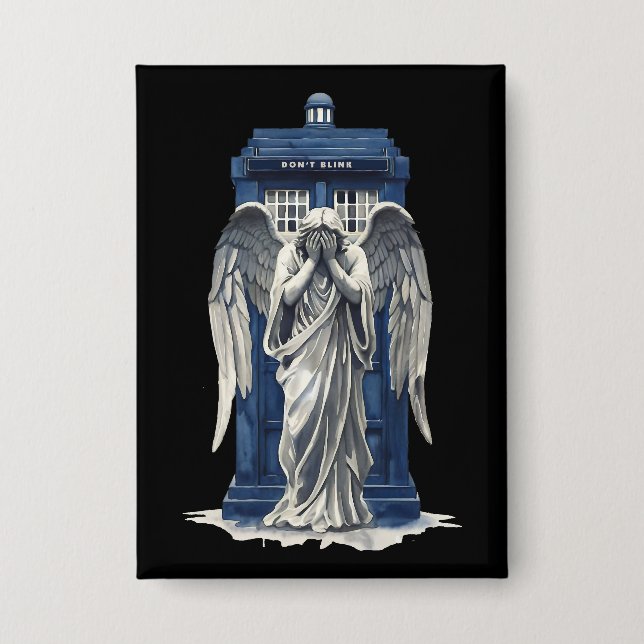 Weeping Angel with Blue Police Box 1 (Front)