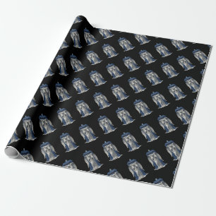 Weeping Angel with Blue Police Box 1 Wrapping Paper