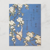 Weeping Cherry and Bullfinch by Hokusai