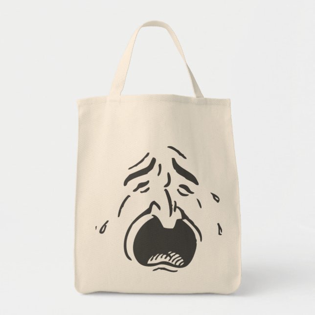 Weeping Expressive Face Tote Bag (Front)