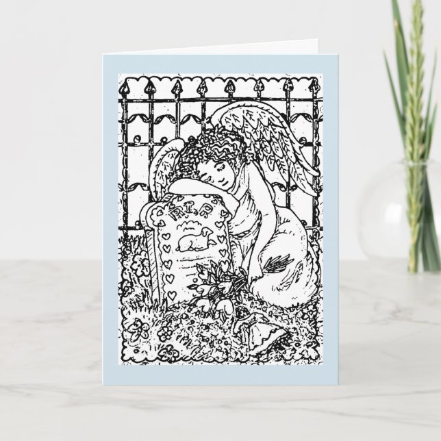 WEEPING GUARDIAN ANGEL, SYMPATHY CARD Verse (Front)